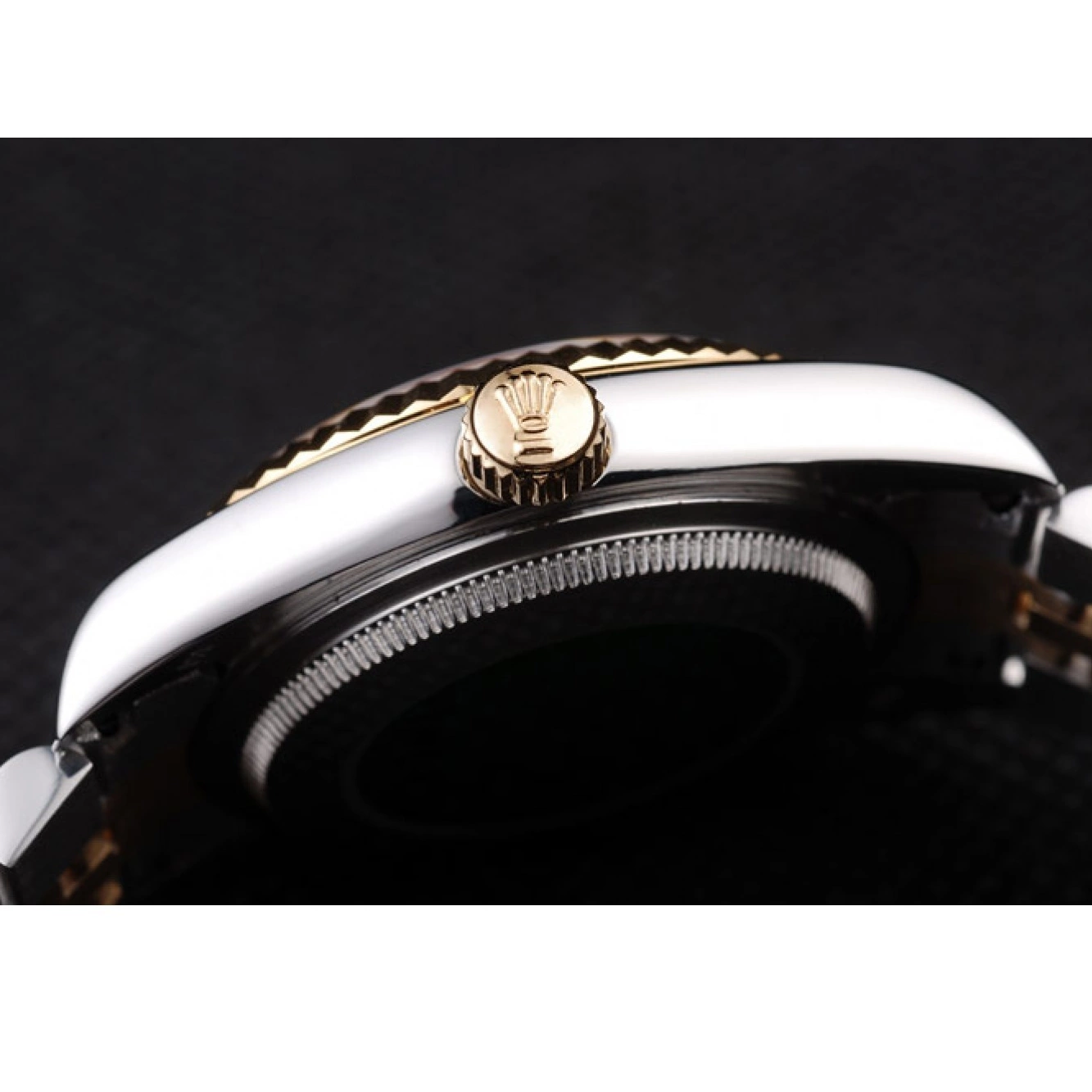Rolex aaa copy Plated Gold Two Dial Rolex Silver 18k Steel 98084 Tone Stainless DateJust 0816
